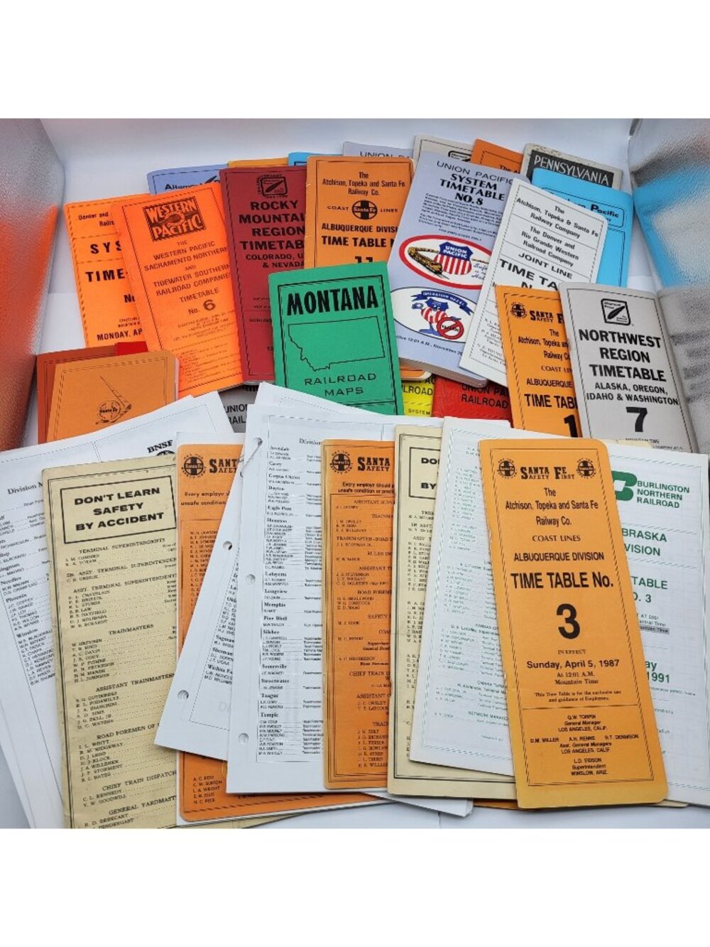 Huge Collection Railroad Time table books booklets Santa Fe Western Pacific More